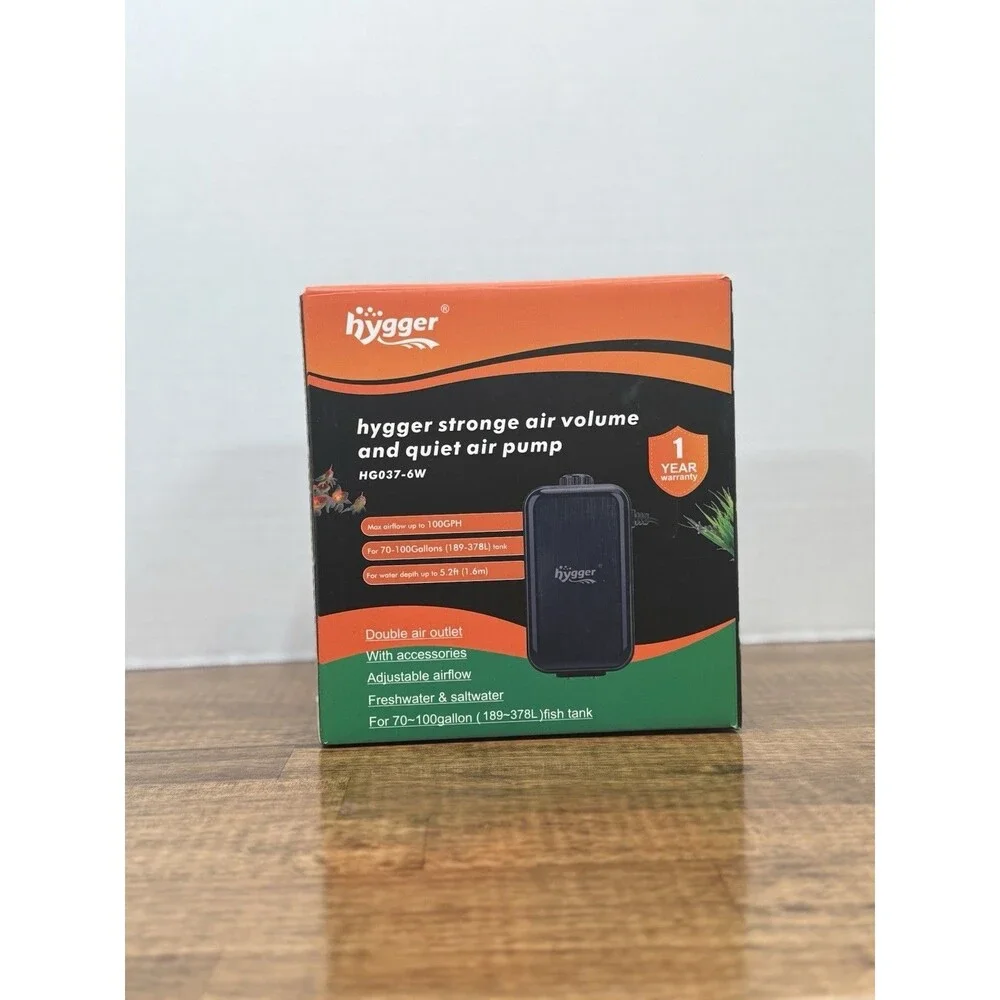 Hygger HG037-6W Strong Air Volume Quiet Oxygen Air Pump for 70-100 gal Tanks